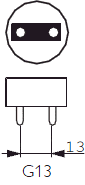 T8 lamp with G13 Lamp base sketch