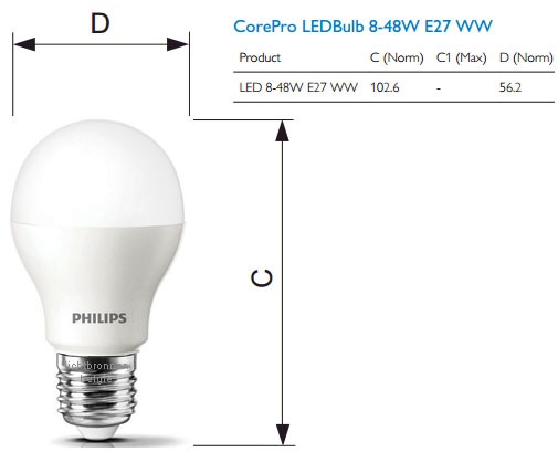 CorePro LEDBulb 9.5-48W E27 WW CorePro LEDBulb 9.5-48W E27 WW