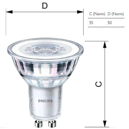 Philips LEDspot VLE D 4.9-50W GU10 dimtone 36D